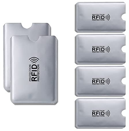 Aidqxbaoer Protecteur de Carte Porte-Monnaie Anti RFID FRAUDE Etui Carte Bancaire Anti Piratage,Étui protége des Cartes de crédit Carte Bleue sans Contact (6 Pack RFID Pochette Protection Porte Carte)