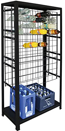 SCHULTE Regalwelt Weinregal für bis zu 96 Flaschen, 180x80x35 cm (HxBxT), schwarz, Getränkeregal, Weinflaschenregal, Flaschenregal
