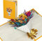 DONQL Pop-Up Blumenkarte – Sonnenblume mit Blumen Karte – 3D Geschenkkarte zum Geburtstag, als Gutschein oder zur Genesung, Blumen Grußkarte mit Umschlag für Freundin, Frau & Mutter