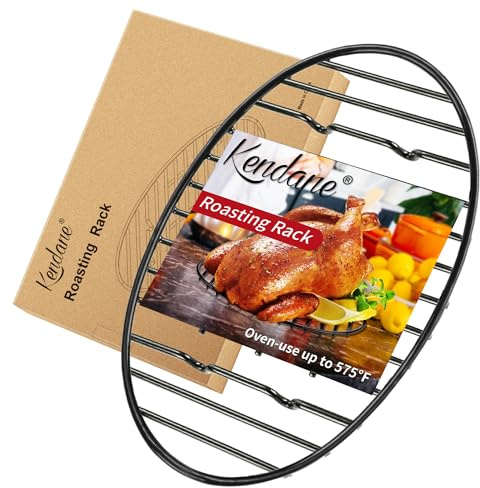 Roasting Rack with Integrated Feet, Cooling Drying Rack Kitchen Rack With Enameled Coating, PTFE Free, Great for Cooking, Roasting, Drying, Grilling, 12inch*8.5inch by KENDANE