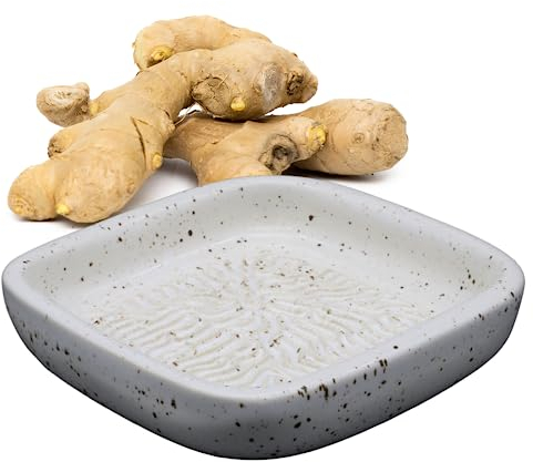 ANCKERAMIC® Ceramico Reibe – Muskatreibe, Knoblauchreibe, Ingwerreibe aus Keramik, Handarbeit, Designed in Finnland (Stracciatella-Weiß)