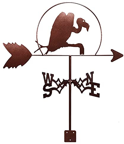 Hausdekoration, Windfahne, Wetterfahne, zur Befestigung im Garten, Hofdekoration, Outdoor-Edelstahl-Geier-Wetterhahn, Bauernhof-Szene, Windrichtungsanzeiger für Garten, Terrasse, Hof, Ornament