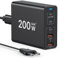 USB C Ladegerät, 200W 5-Port Ladestation Hub Schnelles Kompaktes GaN Stromadapter,Kompatibel mit MacBook Pro/Air,Google Pixelbook,ThinkPad,iPhone 14/13/12 Serie,Samsung Galaxy S23/S22/S21.