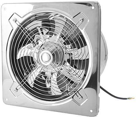 Acouto Ventilateur mural, ventilateur d'extraction en acier inoxydable 220 V 100 W avec 7 pales pour évacuation de grenier de garage de sous-sol
