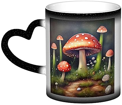 FRESQA Keramiktasse mit Malerei-Pilz, wärmeempfindlich, Farbwechsel