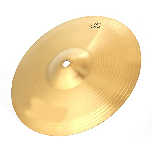 Platillo Splash de Latón de 10 Pulgadas para Batería con Sonido Vibrante y Nítido, Adecuado para Amantes de la Música Profesional, Estudiantes y Aficionados
