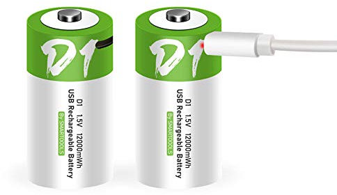 Batteries AA Rechargeables 1 5V 2600MWh USB Pile AA Rechargeable Au Lithium-ION USB avec Câble De Charge USB De Type C Haute Capacité De Charge Rapide 1200 Cycles.Batterie 2 * D