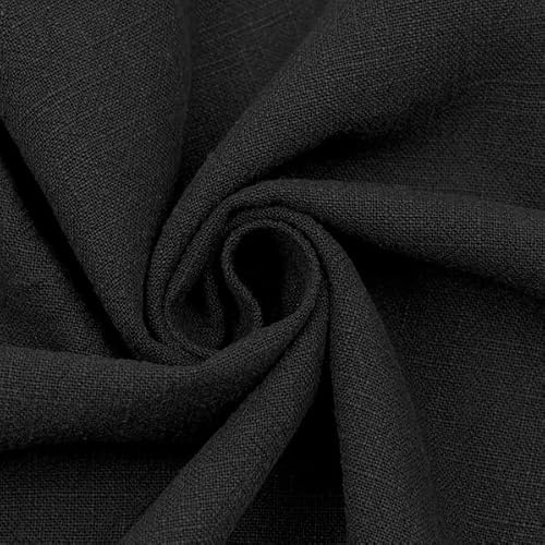 Stoff Kontor STOFFKONTOR 100% Leinenstoff Stonewashed - Meterware, Farbe Schwarz - zum Nähen von Bekleidung und Dekorationen