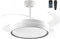 LEDUNI ® Ventilador techo con luz 84W Ventilador Invisible Ultra Silencioso con Mando a Distancia y Palas Retráctiles Interiores Plafón lluminación función verano-invierno (Gris Nielo)