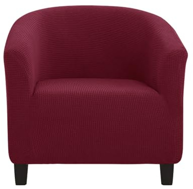 Morbuy Sesselbezug Stretch, Sessel Überzug Universal Sesselhussen Waschbar Sesselüberzug Hussen Cocktailsessel Clubsessel Überzug Weich & Elastisch (Burgunderrot)