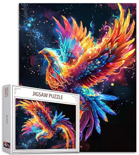 Tucocoo 1.000 Stücke Puzzle für Erwachsene - Feuer Phönix Malerei, Heilige Fantasie Tier - Herausfordernde Familienaktivität, Spiele, Bunte Kunst, Do-it-Yourself