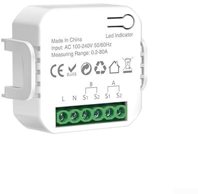 Compteur d'électricité bidirectionnel intelligent, compteur d'énergie intelligent WiFi avec pince, surveillance de l'alimentation, prend en charge 2,4 GHz, 240 V 80 A (compteur d'électricité 2 voies +