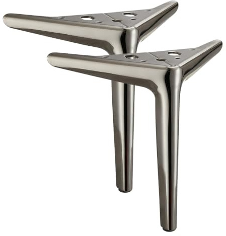 ETOPARS Möbel Beine Metall Dreieck Füße Ersatz für Kabinett Kommode Sofa Stuhl Werkbank,Pack von 2(Gun Black,18cm)