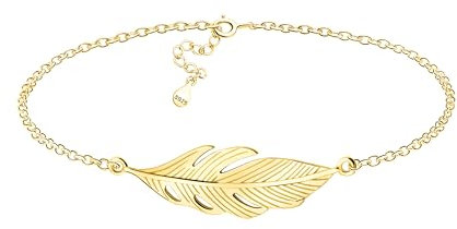 Sofia Milani - Damen Armband 925 Silber - vergoldet/golden - Feder Flügel Engel Anhänger - B0361