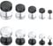 LAURITAMI 5 Paar Fake Plug Ohrringe Ohrstecker Schwarz Creolen Tunnel Ohrringe Edelstahl Schraube Ohrschmuck 4-12mm