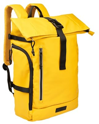 camel active Herren Rolltop-Rucksack aus recyceltem Nylon Gelb, Menswear-L