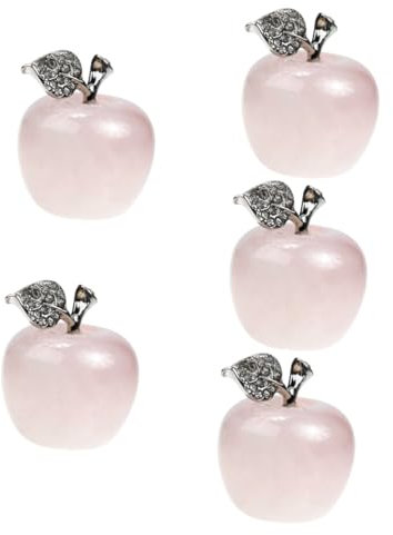 PRETYZOOM 5st Weihnachtsfrucht Kreatives Apfeldekor Künstliche Obstfigur Apfelgeschenk Kürbisstatus Weihnachtsdekoration Apfel Dekoration Weihnachtsäpfelverzierung Modell Rosa Kristall