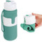 NAVTUE Faltbare Trinkflasche, 750ml Zusammenklappbare Wasserflasche mit Wärmeisolierring, BPA-frei, Leicht, Auslaufsicher, Reise-Silikon-Wasserflasche für Reisen, Wandern, Büro, Camping