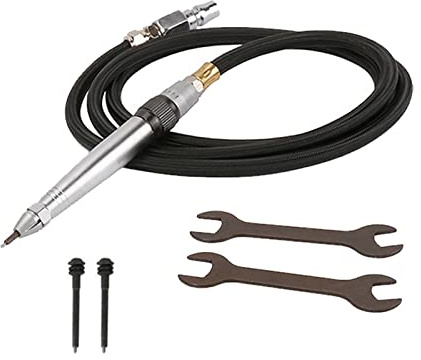 Burineur Pneumatique, Pneumatique Gravure Lettrage Outils Air Micro Grinder Scribe Marteau Stylo Air Crayon Die Grinder Tuyau Gravure Stylo,pour marquer des outils, des pièces et plus(Pen Add 2Pen Ti