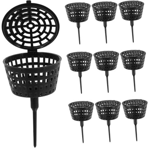 Yardwe 10 Pezzi Scatola Del Fertilizzante Tazza Di Nutrizione Da Giardino Strumento Di Fecondazione Cestino Per Fertilizzante Con Coperchio Cestino Per Fertilizzanti Per Piantare Black Pp