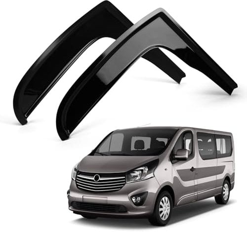 Windabweiser für Fenster Ersatz für Renault Trafic 2014-2024, Set mit 2 Schwarz Windabweisern zum Aufkleben, Wind und Regenabweiser für Seitenfenster