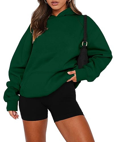 KISSMODA Womens Oversized Hoodies Ladies Plus Size Solid Color Long Sleeve Pullover Casual Fashion Fleece Sweatshirts