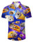 ALISISTER Funky Mens Hawaiian Shirt 3D Blue Taco Cat Printed Short Sleeve Shirt Tropical Button Down Beach Holiday Aloha Summer Regular Shirts L
