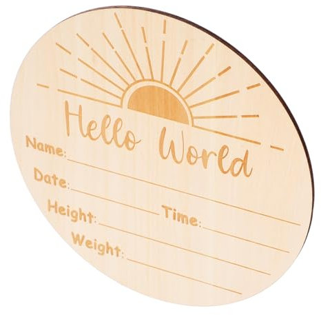 Cabilock Anuncio De Nacimiento De Bebé Letreros De Madera Nombre Placa Cumple Mes Bebe