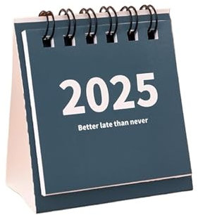 2025 Mini-Schreibtischkalender, niedliches tragbares Taschenformat, Tagesplaner und Zeitmanagement-Desktop-Dekoration(Blue)