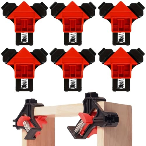 Morsetti per Giunzioni,6pcs Morsetti Angolari,Morsetto Angolo Retto,per Costruire Scatole di Legno,Cornici,Cassette Della Posta,Cassettiere,Armadi