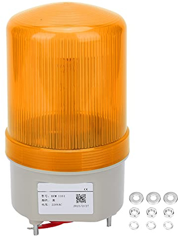 LED-Blinkleuchte für Alarmgeräte, 360°-Warnleuchte mit Vollständiger Abdeckung für Fabriken, 220 VAC, Stroboskop-Signalleuchte (YELLOW)