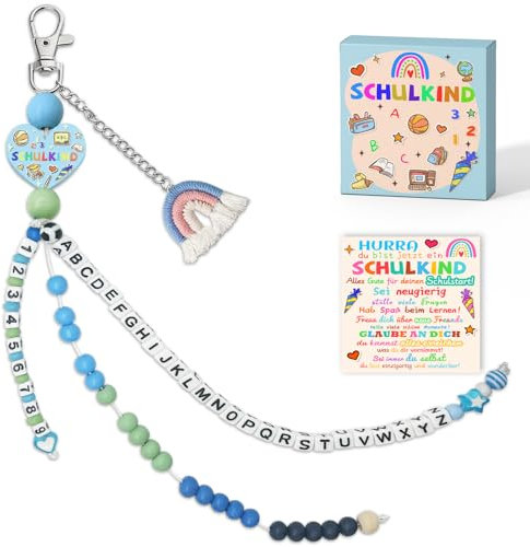 YUNYAKARSA Schultüte Füllung, Rechenkette Geschenk Einschulung Junge, Füllung Schultüte Jungen, Schulkind 2025 Junge Glücksbringer Schulanfang Geschenke für Jungen mit Grußkarte Geschenkbox