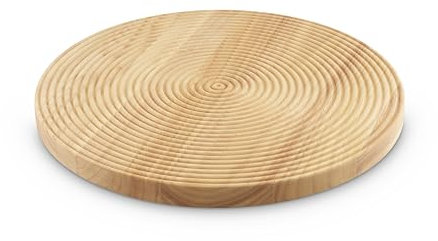Sur La Table Round Large Chopping Board for Meats, Vegetables and Fruits, Easy to Clean, Made with FSC Certified Materials, 38.1 x 38.1 x 2.5cm, Colour Me Happy, Natural Wood