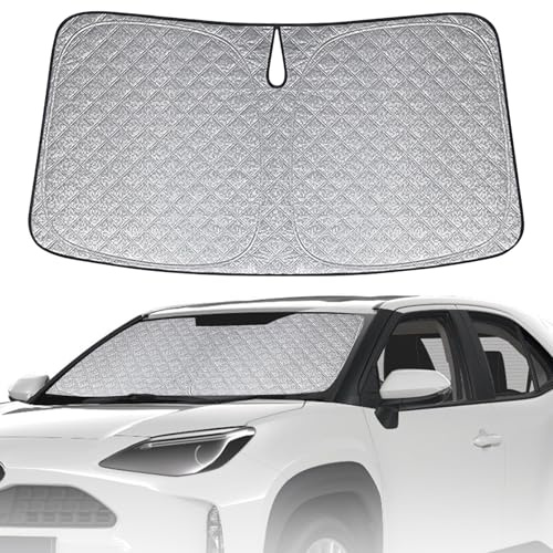 Parasol de Ventana Delantera de Coche Compatible con Toyota Yaris Cross 2020-2025, Parasol para Parabrisas de Coche en el Interior Plegable, Protección UV Reflectante | Protector solar para parabrisas de coche, plegable, anti-UV, antipolvo, protección solar