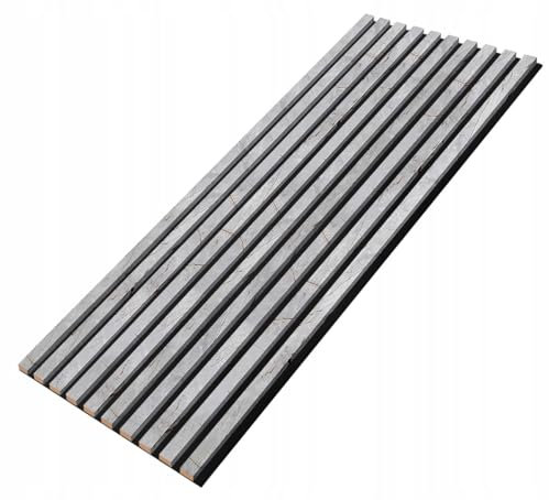 EmsCraft24 Akustikpaneele 1,228m² - 275cm x 46cm x 1.8cm - | Akustikpaneel | Lamellenverkleidung | Wandverkleidung | Akustikfilz | Wandpaneele auf filz (012 - Beton mit Kupfer)