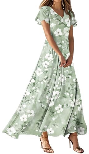 Robe Plage Femme Mi Longue Moulante Robe Gala Soirée Fleurie Ete Bal Mi-Longue Sexy Patineuse Été Dos Nu Fluide Bapteme Summer Maxi Multiposition Vente en Ligne, M