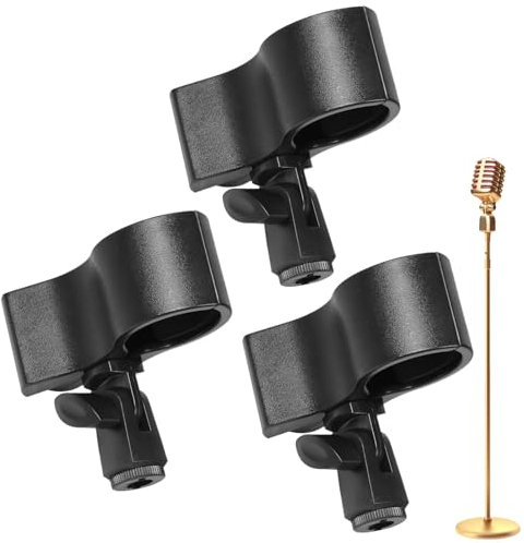 Lectern Microphone Stand | Adjustable Microphone Clamp,3-Piece Set with Adjustable Clamps for Stages, Churches, Recording, PC, Interviews, Laptop and Mobile Devices