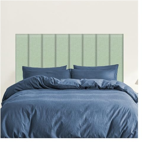 JNTFNE Panneaux muraux rembourrés, revêtement mural en tissu anti-collision 3D, à décoller et à coller pour chambre à coucher (vert clair, 240 x 50 cm)