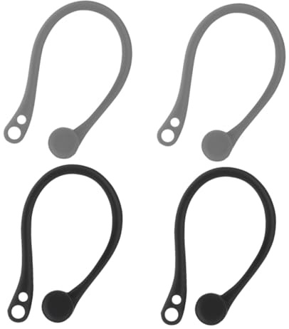 ROMISBABA 2 Paare Silikon Ohrhaken Earphone Earbuds Covers Anti-rutsch Halter Kompatibel Zum Joggen Laufen Fahrradfahren Schwarz