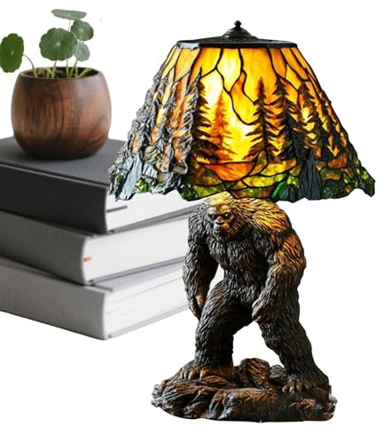 Generisch Resin Tierlampe, Tier Tischlampe Bunt Glas Nachtlicht Deko, Retro LED Nachttischlampe Für Bettseite Schlafzimmer Kinderzimmer Wohnzimmer