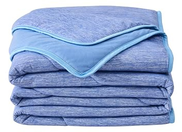 GC GAVENO CAVAILIA Luxury Cooling Quilt Single Bed - Soft & Breathable Bedspread Comforter Throw (130x170cm), Cool Blanket for Night Sweats - Warm & Lightweight Single Bed Throw for All Seasons,Blue
