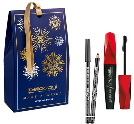 BellaOggi Make a Wish Coffret Eyes On Focus - Volumen-Mascara + Kajalstift - Geschenkidee für Damen - Intensives und definiertes Augen-Make-up