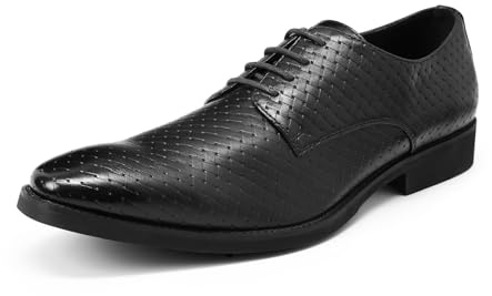 Allthemen Hombre Zapatos Vestir Clásicos Oxford con Cordones De Cuero Derby De Caña Baja Ligeros Cómodos para Bodas