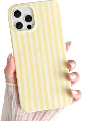 Yeddabox for iPhone 11 Pro Case Cute Striped Phone Case Soft TPU Slim Shockproof Phone Cover for Women Girls, Yellow