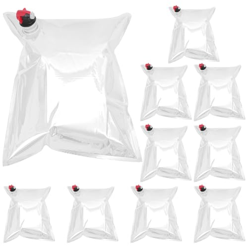 Toyvian Portable Wine Purse Refill Bags 3L Reusable Wine Bladders with Tap Spout Leakproof Beverage Storage Pouches for Outdoor Travel Camping and Parties