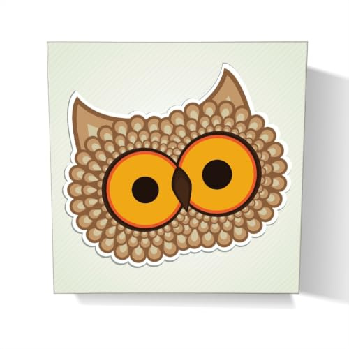 Wallario Schlüsselkasten aus Glas 30 x 30 cm, Wand Schlüsselhalter mit Haken, Motiv: Lustige Comic Eule mit großen Augen
