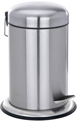 WENKO Treteimer Nova Edelstahl - Kosmetikeimer, Mülleimer Fassungsvermögen: 3 l, Edelstahl rostfrei, 22 x 30 x 21.6 cm, Satiniert