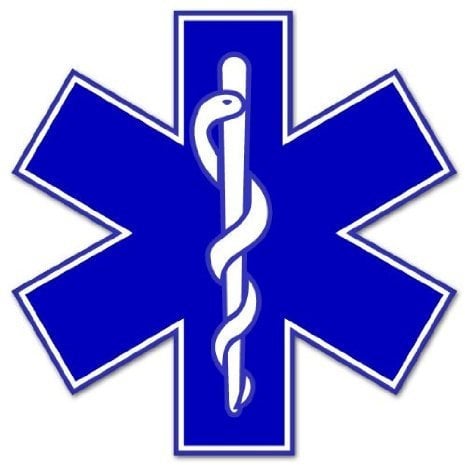 Aufkleber Star of Life medical EMS EMT paramedic medics sticker 127mmx 127mm