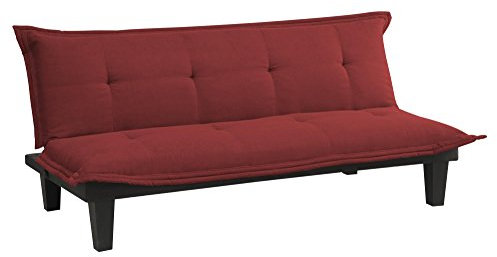 DHP Lodge - Futón Convertible con tapicería de Microfibra y Patas de Madera, Color Rojo