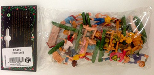 EG4TE SET 12 PZGRUPPI PASTORI PERSONAGGI NATIVITA' CM 4 NATALE PRESEPE